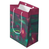 Abstract gedempte rode rozen middelgrote cadeautas (Voorkant Gekanteld)