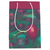 Abstract gedempte rode rozen middelgrote cadeautas (Voorkant)