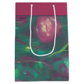 Abstract gedempte rode rozen middelgrote cadeautas (Achterkant)