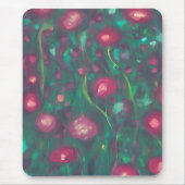 Abstract gedempte rode rozen muismat (Voorkant)