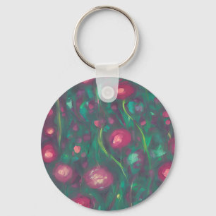 Abstract gedempte rode rozen sleutelhanger