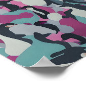 Abstract gedempte tonen pinguïns poster (Hoek)