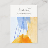 Abstract Geel Blauw Art Waterverf Blank Sieraden Visitekaartje (Voorkant)