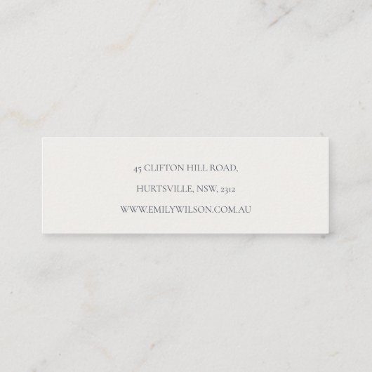 Abstract Geel Blauw Artistic Earring Stud Holder Mini Visitekaartje (Achterkant)