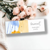 Abstract Geel Blauw Artistic Earring Stud Holder Mini Visitekaartje