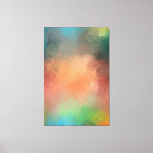 Abstract geel blauw groen rood modern kleurig canvas afdruk (Voorkant)
