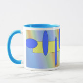 abstract geel blauw mok (Links)