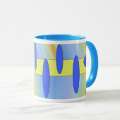 abstract geel blauw mok (Voorkant rechts)