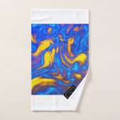 Abstract Geel Blauw Paars Vloeibaar Marmer Bad Handdoek (Handdoek)