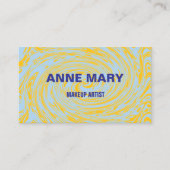 Abstract geel blauw professionele make-up artist visitekaartje (Voorkant)