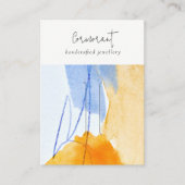 Abstract geel blauw Waterverf haarspeldscherm Visitekaartje (Voorkant)