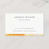 Abstract geel blauw Waterverf kunst loyaliteit Kaa Visitekaartje (Achterkant)