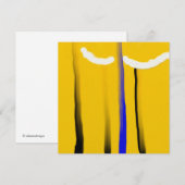 Abstract geel blauw wit olieverschilderij (Voorkant / Achterkant)