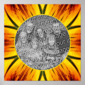 Abstract Geel Bruin Lijst Creëer Uw Eigen Foto Poster (Voorkant)