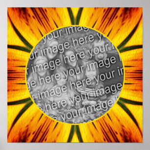 Abstract Geel Bruin Lijst Creëer Uw Eigen Foto Poster