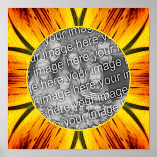 Abstract Geel Bruin Lijst Creëer Uw Eigen Foto Poster (Voorkant)