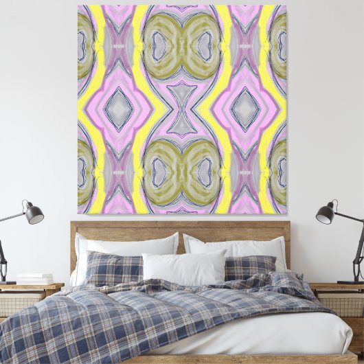 Abstract Geel Canvas Afdruk (Insitu (Slaapkamer))