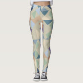 Abstract geel Cornsilk mozaïekpatroon Leggings (Voorkant)