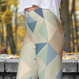 Abstract geel Cornsilk mozaïekpatroon Leggings