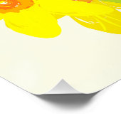 Abstract Geel Daffodils Waterverf Kunst Poster (Hoek)