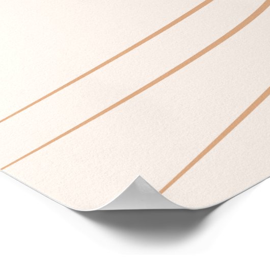 abstract geel en beige lijnkunst/minimalistisch poster (Hoek)