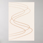 abstract geel en beige lijnkunst/minimalistisch poster (Voorkant)