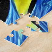 Abstract Geel en Blauw Art Man Legpuzzel (Zijkant)