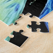 Abstract geel en blauw Fun Art Man Legpuzzel (Zijkant)