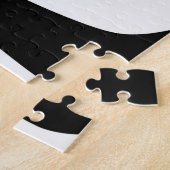 Abstract geel en blauw silhouet bos legpuzzel (Zijkant)