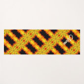 Abstract geel en bruin Kunst op maat Yogamat (Voorkant (horizontaal))