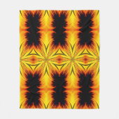 Abstract Geel En Bruin Patroon Kunst Fleece Deken (Voorkant)