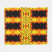 Abstract Geel En Bruin Patroon Kunst Fleece Deken (Voorkant (Horizontaal))