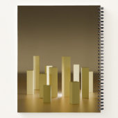 Abstract geel en gouden torens spiraal Notitieboek (Achterkant)