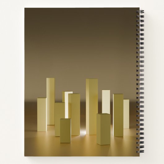 Abstract geel en gouden torens spiraal Notitieboek (Achterkant)