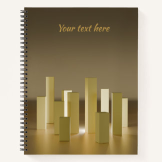 Abstract geel en gouden torens spiraal Notitieboek