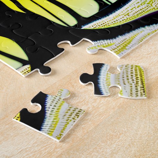 Abstract geel en paarse bos legpuzzel (Zijkant)