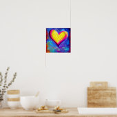 Abstract geel en roze Poster (Keuken)