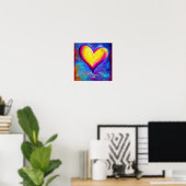 Abstract geel en roze Poster (Thuiskantoor)