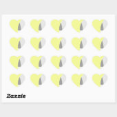 Abstract geel Geel Geel Wit Hart Sticker (Vel)