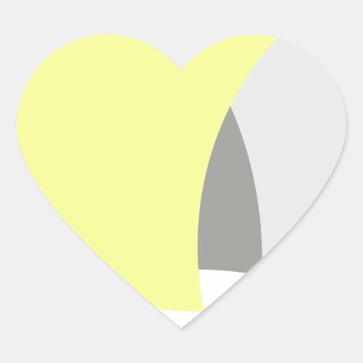 Abstract geel Geel Geel Wit Hart Sticker (Voorkant)