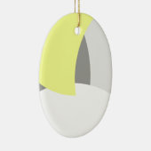 Abstract geel Geel Geel Wit Keramisch Ornament (Rechts)
