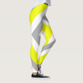 Abstract geel Geel Geel Wit Leggings (Rechts)
