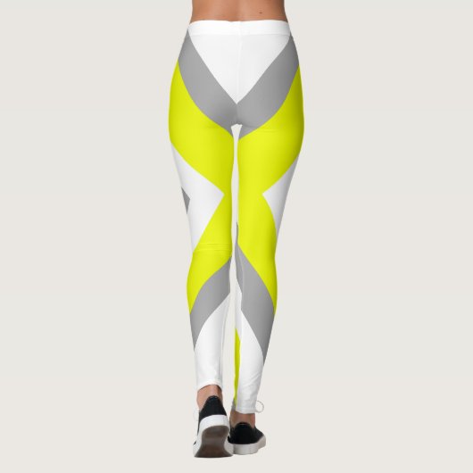 Abstract geel Geel Geel Wit Leggings (Achterkant)