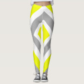 Abstract geel Geel Geel Wit Leggings (Voorkant)
