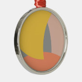 Abstract geel Geel Geel Wit Metalen Ornament (Rechts)