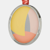 Abstract geel Geel Geel Wit Metalen Ornament (Links)