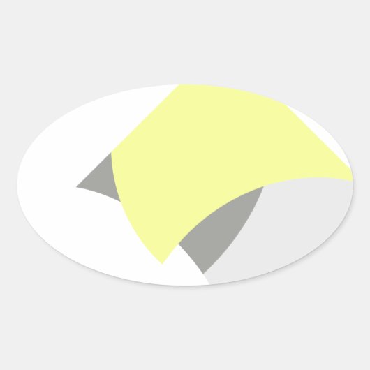 Abstract geel Geel Geel Wit Ovale Sticker (Voorkant)