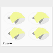 Abstract geel Geel Geel Wit Ovale Sticker (Vel)