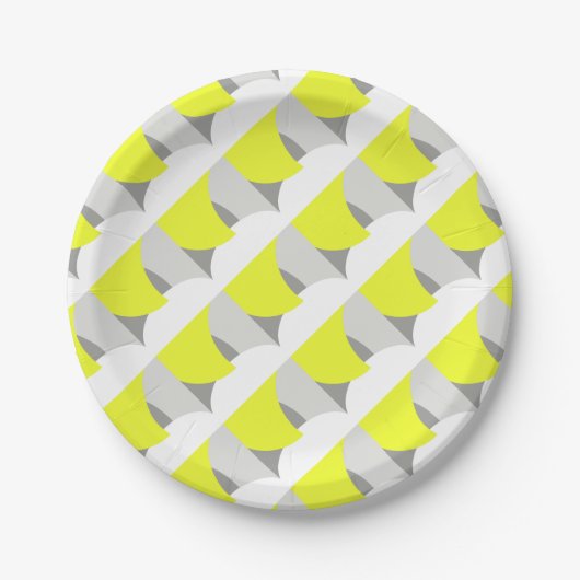 Abstract geel Geel Geel Wit Papieren Bordje (Voorkant)
