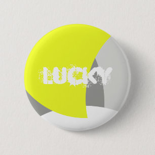 Abstract geel Geel Geel Wit Ronde Button 5,7 Cm